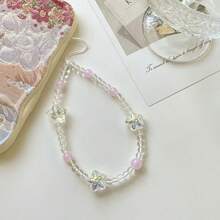 New Acrylic Beaded Phone Lanyard, Cute Girl Style Handmade DIY Phone Hanging Strap, Anti-Drop Phone Charm - Multicolor - View 4