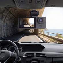 1080P HD 2+1 Lens Car DVR, Front, Interior, Rear Dash Cam With Infrared Night Vision, Loop Recording, 24-Hour Parking Monitor, Suitable For Multiple Vehicle Models, Battery Capacity: 150mAh - A - View 5