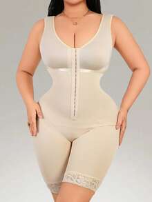 Entrenador de cintura, prenda de compresión para control y moldeado abdominal - Albaricoque - Ver 5