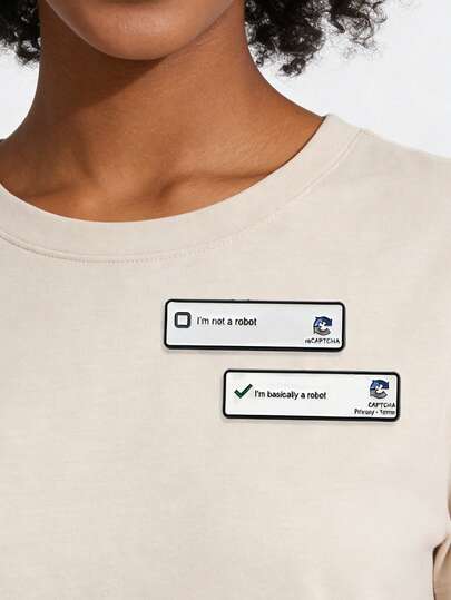 1set Robot Quotes Enamel Pin "I'm Not A Robot" Brooch Pines Lapel Pins Badge Clothing Accessories Funny Jewelry Friends Gifts