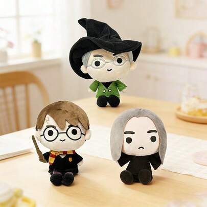 Miniso 哈利波特系列毛绒玩偶 - 麦格教授 / 20厘米 哈利波特 / 西弗勒斯·斯内普，官方IP，可爱坐姿玩偶，短毛绒材质，桌面摆件 / 收藏及礼品（1个）
