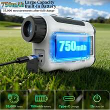 Range Finder -1200/875 Yards Laser Golf Range Finder With Slope Indicator Light, Rechargeable Rangefinder, 7X Magnification, 0.1s Flag Pin Locking Vibration, Golf Accessories For Men And Women - Black - View 2