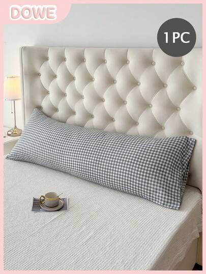 1 件极简格纹长枕套（不含枕芯） - 轻盈透气装饰枕套，极简主题床/沙发抱枕套，优雅卧室沙发靠垫套