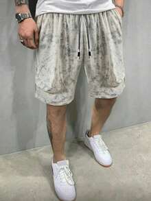Men's Drawstring Waist Casual Versatile Daily Wear Shorts - Apricot - View 2