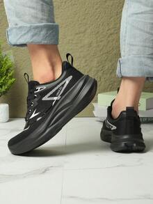 Giày chạy bộ unisex, giày thể thao đế dày thời trang, kiểu dáng đôi, phong cách, thoáng khí, nhẹ, giày nam/nữ - màu đen - Xem 7