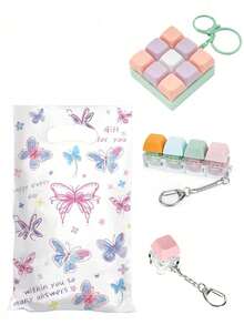 1/2/3/5pcs Stress Relief Keyboard Key Chain, Comes With Gift Bag, Fidget Toy With Sound Effect, Party Favor Filler, Stress Relief Toy, Pressure Relief Toy, Finger Toy, Anti-Stress Toy, Keychain, Finger Keychain, Finger Keyring, Ideal Gift For Birthday, Halloween, Christmas, Party Favor, Halloween Decor, Suitable For ADHD, Christmas Stocking Stuffer - Multicolor - View 18