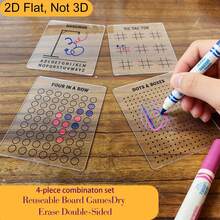 4pcs Reusable Travel Board Game Set, Detachable Travel Game, Car Game, Reusable Game, With Vocabulary Scoring Tic Tac Toe Travel Game - Portable Game Board 10.01x10.01cm, Suitable For Travel, Classroom, Home Education, Party - Erasable Surface, - LXQ-0002 - View 8