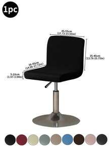 1pc Waterproof Full Coverage Office Chair Cover For Swivel Barstool, High Elasticity Dustproof Cat Scratch Resistant Universal Short Back Chair Cover, Suitable For Home, Bar, Office, Black - Black - View 10