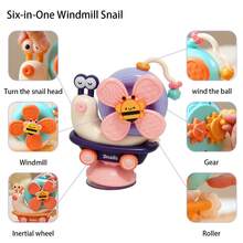 5-In-1 Rotating Snail Scented Toy, Snail Rotating Pinwheel Toy With Mini Fan, Fun Stress Relief Toy - Orange - View 4