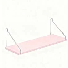 1pc (Hook Included) Partition Shelf, Wallmount Floating Shelf, No Drilling, Wall Decor For Bedroom, Study, Living Room, Bathroom, Kitchen, Wooden Storage Rack - Pink - View 6