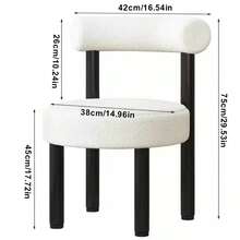 Soft Makeup Vanity Chair W/ Backrest Cozy Makeup Stool For Bedroom Home Decor A - 黑色 - 查看 2
