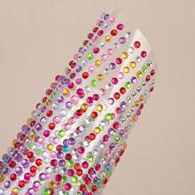 Rhinestone Stickers: Self-Adhesive 3mm Round Acrylic Gems For Crafts, Hair, Face, Makeup, & Eye Corner Decoration. Teardrop & Bling Jewel Stickers Ideal For Prom, Photography, & Worthy Face Makeup Looks - Multicolor - View 8