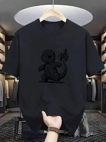 Camiseta Cool de Negra, Tela Suave y Cómoda, Estilo Gráfico de Manga Corta con Diseño Único, Amantes del Anime y Moda Diaria, Excelente Regalo para Amigos y Familia, para Uso Casual XWNB - Negro - Ver 2
