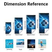 1pc Football Pattern Beach Towel, Super Absorbent Quick Dry Bath Towel, Lightweight Soft Beach Blanket, Suitable For Beach, Swimming, Outdoor Camping Travel, Ideal Beach Essential - Multicolor - View 2