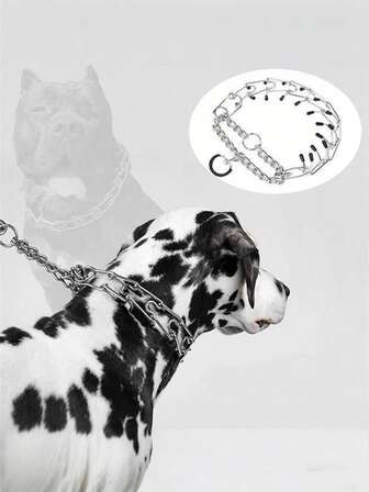 Stainless Steel Detachable Prong Dog Training Collar Soft Rubber Buffer Tips Adjustable Size Escape Resistant Heavy Duty Metal Pinch Collar Anti Pull Walking Gear For Medium Large Dogs German Shepherd Pit Bull Outdoor Pet Training Accessory