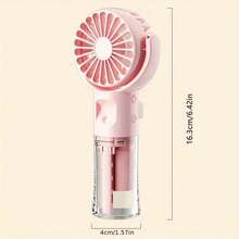 1pc Portable Handheld Mist Fan, Adjustable Speed, USB Rechargeable, Compact & Convenient For Desk Or Travel - Multicolor - View 2