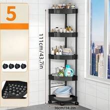 Space-Saving Movable Corner Shelf, Multi-Layer Storage Rack For Bathroom, Narrow Gap Organizer - Multicolor - View 17