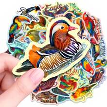 50PCS Colorful Bird Stickers, Toucan Penguin Eagle Parrot Waterproof Vinyl Decals, Wildlife Nature Themed Aesthetic Stickers For Water Bottles, Laptops, Skateboards, Journals, Phone Cases, Decorative Bird Stickers For Adults, Animal Lovers, DIY Crafts, Scrapbooking, Party Favors, Room Decor - Multicolor - View 4