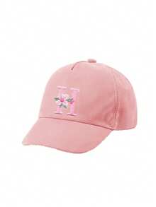 1pc Kids' 26 Letter Embroidered Baseball Cap, Letter Design Style Girls' Korean Version Sun Hat, 1-3 Years Old - Pink - View 9