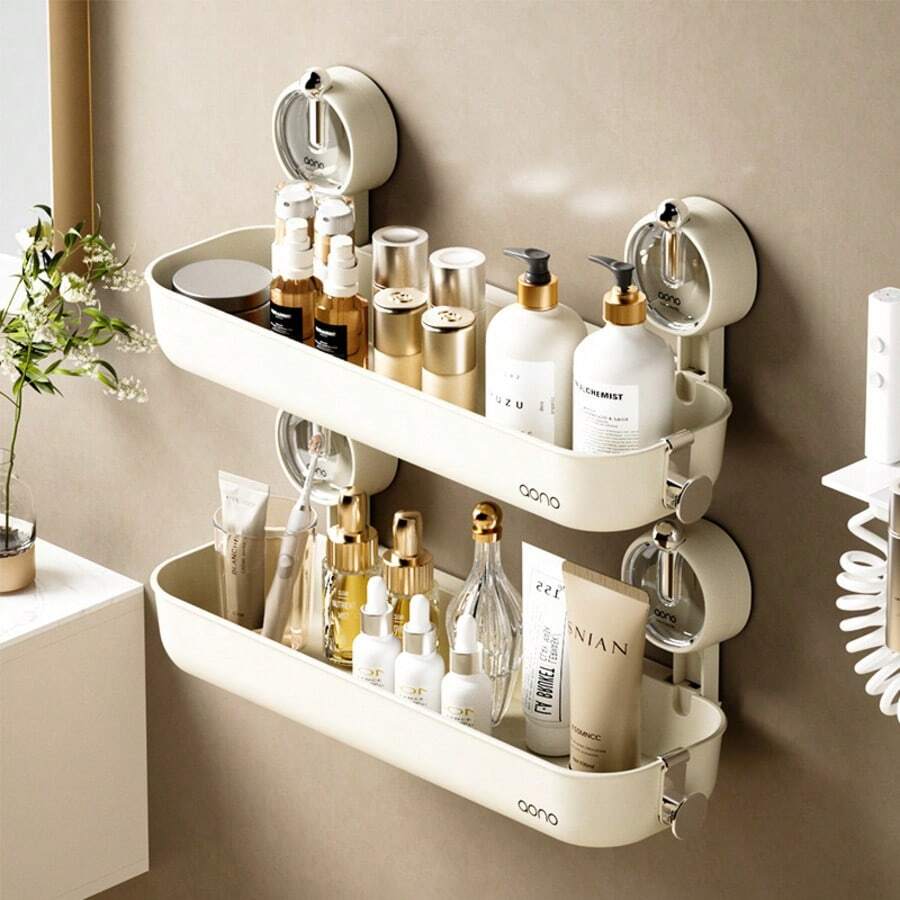 1 Giá đựng đồ dùng nhà tắm gắn tường bằng giác hút, không cần khoan. - hình chữ nhật - Xem 1