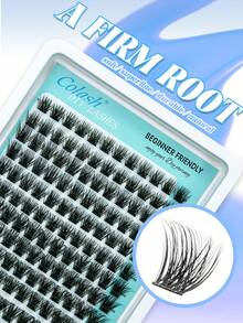 Coalsh 144PCS Curl Individual Lash Clusters Large Capacity Kit Use Raw Materials With A Roughness Of 0.07 D Curl (0.31-0.63inch) DIY Lash Extension Kit, Natural Look & Extra Thick & Wispy & Ultra Soft & Lightweight Reusable Segmented False Eyelashes Perfect For Daily Makeup, Wedding, Party, Festival, Mother's Day,Beginner Friendly Professional DIY Eyelash Extension Set - D - View 3