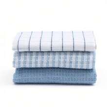 3pcs Waffle Pattern Kitchen Towel Set, Highly Absorbent, Soft Cleaning Cloth, Towel, Dish & Tea Towel - 35*35cm - View 8