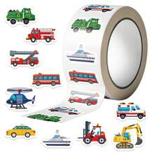 500Pcs Truck Vehicle Roll Stickers Car Stickers Cartoon Cute Car Decor Truck Gifts Truck Toys Car Decor Toys Vinyl Waterproof For Laptop Skateboard Water Bottles Scrapbooking Computer Journaling Phone Car - Multicolor - View 2