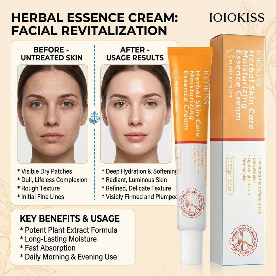 IOIOKISS 30克植物萃取草本精华霜，紧致、保湿、滋养肌肤，抗皱，质地轻盈，提拉紧致，柔滑水润，保湿面霜 - 乳霜 - 查看 1