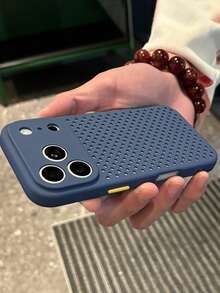 散热软硅胶手机壳，兼容 17 Pro Max、17 Pro、17、16 Pro Max、16 Pro、16、15、14、13 Pro Max，简约防震防摔软壳 - 深藍 - 查看 1