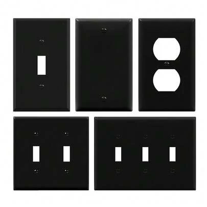 Osłony gniazdek ściennych i przełączników, wytrzymałe, niezniszczalne, nowoczesne, czarno-białe osłony elektryczne, panele przełączników kołyskowych i gniazdek 1/2/3-gniazdowych