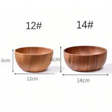 1 件实木多用途相思木沙拉碗，全木工艺，创意木饭碗，圆形木碗，日式简约木纹大容量汤/面碗，适用于家庭、沙拉、餐桌、面条、甜点、厨房、圣诞礼物 - 相思木碗 - 查看 16