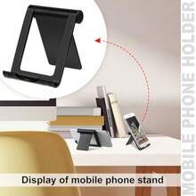 40 Pcs Foldable Cell Phone Stand Desk Multi Angle Tablet Stand Universal Cellphone Holder Portable Smartphone Dock Compatible with Most Mobile Phone and Tablet for Travel Black - Negro - Ver 3