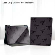 1 ốp bảo vệ máy tính bảng dạng gập có khe đựng bút, tương thích với Samsung A9/A9+/S9/S9FE/A11/A11+/S11/S10 FE/S10 FE+/S10 Lite và Apple A16 2025, Air 11/13, M3 2025, Mini 7 A17, Pro 2024, Air 11/13, M2 2024, Pro 11/13, M4 2024, Pro 12.9, 7/8/9 Gen, 10.2, 10 Gen, họa tiết nơ đen, chức năng tự động tắt/mở màn hình, thích hợp làm quà tặng cho mùa tựu trường, ngày Valentine, quà tặng ngày lễ. - Nhiều màu - Xem 8