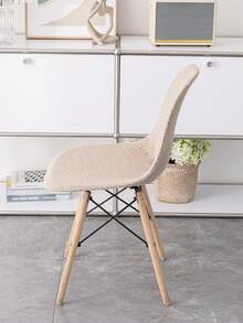 1pc/4pcs Set, Abstract Plaid Pattern, Shell Chair Cover, Full Cover, Home Goods, Universal Home Decor, Dining Chair Cover, Suitable For All Seasons, Wear-Resistant, Stain-Resistant, Anti-Scratch, Thickened, Dustproof, High Elasticity, Applicable For Rooms, Study, Etc. - Khaki - View 4