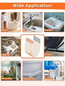 Bộ dụng cụ thông tắc cống 1/3/4 món, thông tắc cống bị nghẹt tóc, thông tắc cống nhà tắm, thông tắc cống bồn rửa, thông tắc cống loại bỏ tóc, thông tắc cống bồn rửa, làm sạch đường ống, que thông cống, dây thông cống, loại bỏ tóc nghẹt, bồn rửa nhà bếp và bồn tắm, cống bồn rửa, thông tắc cống tóc, phòng tắm, bồn rửa nhà bếp, dụng cụ làm sạch cống bồn tắm nhà vệ sinh (81cm/90cm ngẫu nhiên) - ngẫu nhiên - Xem 6