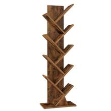 VASAGLE Tree Bookshelf, Modern Bookcase, Floor Standing Book Shelf, For Bedroom, Living Room, Home Office - Camel - View 2