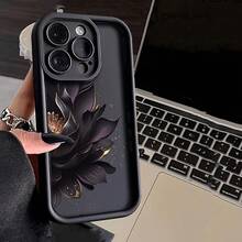 1pc Suitable For Apple Mobile Phone Case Black High Bamboo Half Lotus Summer  17 Pro Max Case  17 Case  17 Pro Case  17 Plus Case Clear Phone Case  15 Case  16 Case  16 Plus Case - 1pc - 查看 7