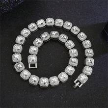 Collar clásico de estilo hip-hop para mascotas con cadena cubana de aleación de zinc, incrustado con brillantes rhinestones, versátil y llamativo, tamaño ajustable apto para gatos y perros de moda - Multicolor - Ver 5