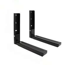 2 cái (1 cặp) Giá đỡ kệ lò vi sóng có thể gập lại - Giá đỡ gắn tường có thể điều chỉnh cho nhà bếp Màu đen trắng - Có thể gập lại - Xem 8