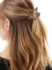 1pc Sweet & Cool Pentagram Hair Clip For Women With Thin Hair, Star Shaped Hair Pin For Half Up Hairstyle, Hair Claw Hair Accessory For Back Head,Y2k Hair Clips Hair Jaw Clip Hair Clamps Hair Clutch Hair Clip, School Stuff, College Fall Winter Claw Clip Hair Accessories For Women For Vacation Outfits Woman Summer Beach - 彩色 - 查看 4