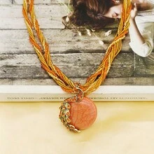 Dây chuyền hạt cườm thủ công phong cách Bohemian, dây chuyền mặt tròn nhiều lớp nhiều màu sắc kiểu cổ điển dành cho nữ, trang sức - vòng cổ hạt - Xem 14