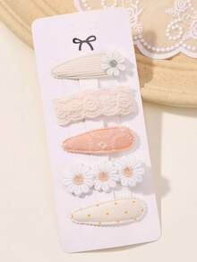 Bộ 5 kẹp tóc hình hoa cúc – Phụ kiện tóc in họa tiết, kẹp tóc vải thủ công dễ thương và đa năng dùng hàng ngày. - Nhiều màu - Xem 8