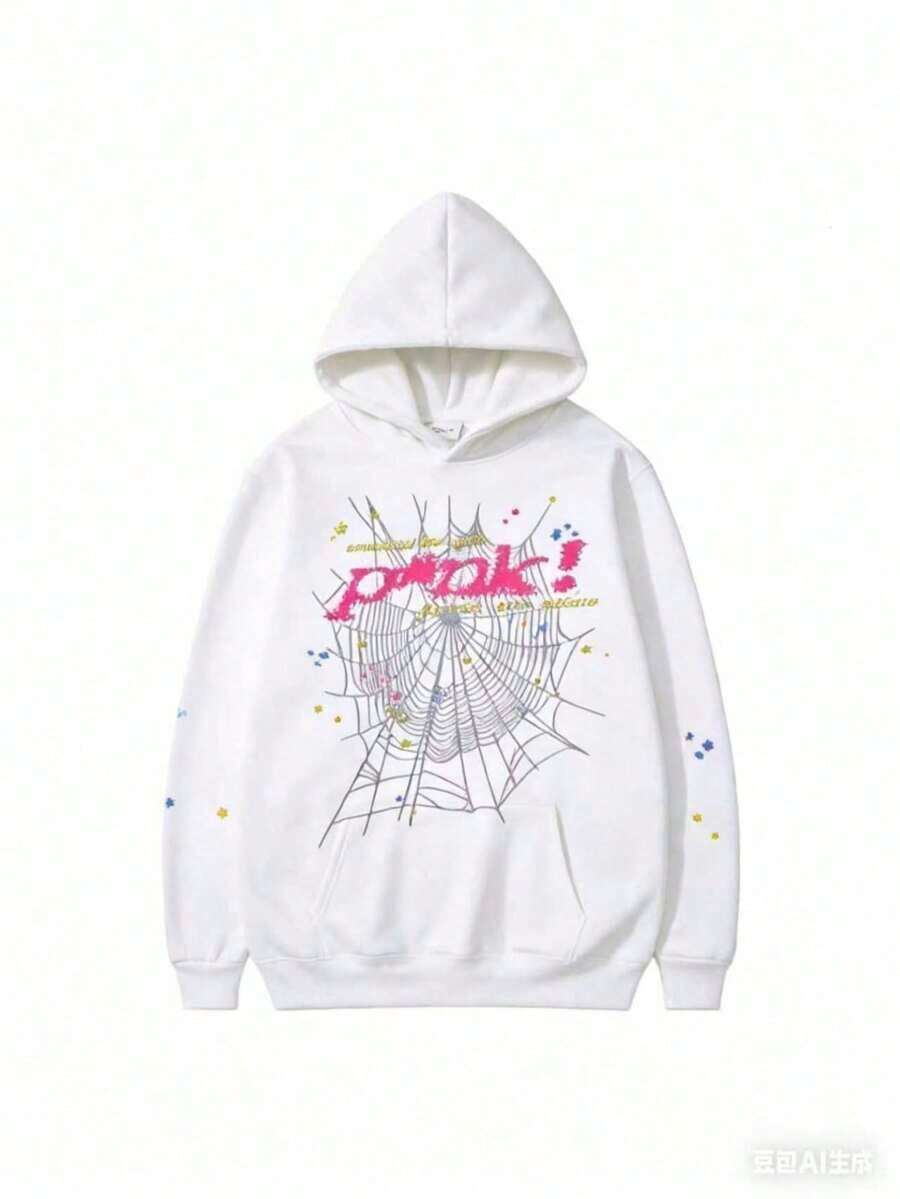 NEW Hip Hop Spider S Set Y2k ,Tracksuit Pullover Sweatshirt And Trousers For Men Or Women Matching S For Couples Casual Unisex Halloween Spring/Fall Regular Fit Rib-Knit Pocket Drawstring2025 - 白色 - 查看 1