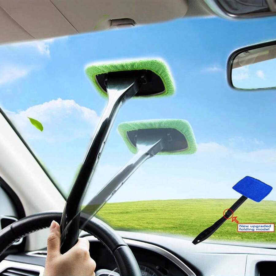 Car Windshield Defogging Wiper Cleaning Brush, Front Window Wiper Cleaning Tool - Multicolor - View 1