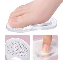1 Pair Forefoot Cushion Insoles, Women's Anti-Slip Silicone Shoe Pads, Relieve Foot Pain, Suitable For High Heels, Sandals, Gel Insoles - Transparent Silicone - View 3