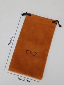 Flocked Colorful Glasses Storage Bag, Drawstring Closure Fashion Portable Glasses Case, Gender Reveal Party, Perfect Gift For Birthday, Wedding, Party, Back To School Random Color - Multicolor 2 - View 9