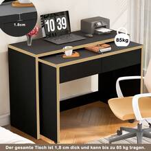 Home Office Desks - Black + Particle Board - View 3