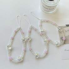 New Acrylic Beaded Phone Lanyard, Cute Girl Style Handmade DIY Phone Hanging Strap, Anti-Drop Phone Charm - Multicolor - View 1