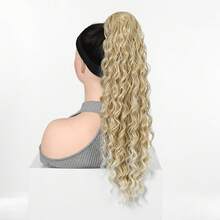 24-Inch Long Wavy Claw Clip Ponytail Wig For Women, Naturally Voluminous High-Tied Long Curly Hair, New Natural Fashionable Ponytail That Appears Fuller, Available In Multiple Colors, High-Temperature Fiber Resistant To Frizz, Suitable For Daily Wear - Multicolor - View 13