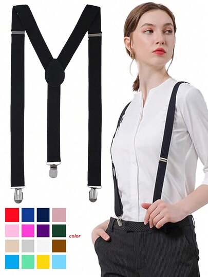 Women's Spaghetti Strap, 2.5mm Y-Shape Adjustable Elastic Strap With Metal Clips